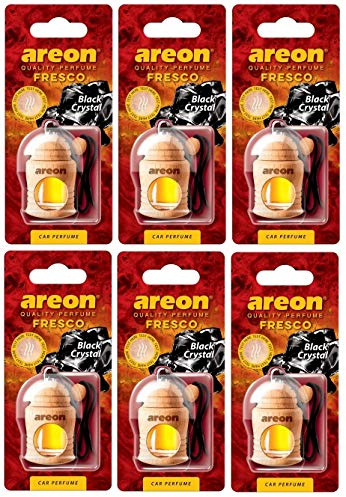 Areon Fresco Car Air Freshener Black Crystal 4 Milliliters Multi Pack Of 6