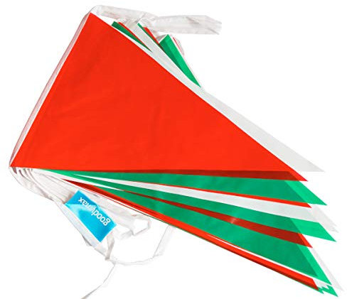 Goodymax® Wimpelkette 10 m Wimpelkette Grün Weiß Rot - viele weitere Farben & Farbkombinationen zur Auswahl
