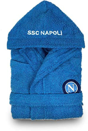 Napoli Bademantel für Erwachsene, Frottee, SSC, offizielles Fußball-Geschenk, 100 % Baumwolle