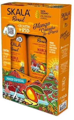 -Skala Expert-Shampoo + Spülung für Mango und Kastanienbraun, 650 ml, Mango- und Kastanien-Shampoo, 650 ml, erholt Feuchtigkeit und reduziert Frizz.