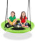 GOPLUS Balançoire Nid d’Oiseau Rond, Balançoire de Jardin en Tissu Oxford et PP, Ø100CM, Hauteur Réglable 100-160CM, Charge Maximale 150KG, pour Enfant/Adulte/Animaux de Compagnie (Vert)