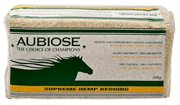 Aubiose French Hemp Bedding 44lb — Chicken Coop & Horse Stall Bedding | Ultra Low Dust, Odor Control, Deep Litter Ready | Premium Hemp Shavings for Chickens, Horses, Rabbits & Small Animals