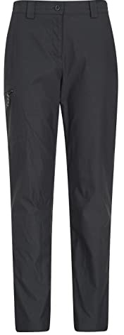 Mountain Warehouse Hiker Womens Stretch Trousers - UV Treatment Pants, Quick Drying Bottoms, Lightweight, Cosy - Spring Summer, Trekking, Outdoors, Walking Black (Short Length) Women's Size 20