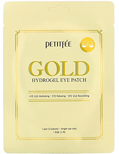 Petitfee, Gold Hydrogel Augenklappe, Under Eye Mask, Eye Patch, Eye Mask, Augen Patches, 1 Packung mit 2 Stück