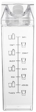 Cabilock 1000ml Clear Milk Bottle Tall Milk Carton Square Milk Bottles Portable Milk Bottle Milk Water Bottle Drinkware Accessories (The Scale Style is Random)
