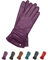 AKAROA ESTD 2019 Lederhandschuhe Damen BEA, Touchscreen Funktion, italienisches Leder, recyceltes Strickfutter aus 50% Kaschmir und 50% Wolle, 4 Größen S - XL, beere, S - 7