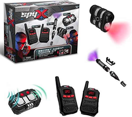 SpyX, Secret Comms Kit for Kids Age 5+, 4 Piece Secret Agent Comms Set for Fun Spy Missions - Includes Walkie Talkies, Voice Changer, Spy Scope And Invisible Ink Pen