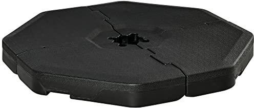 Outsunny Detachable Patio Umbrella Base, Cantilever Parasol Base Stand Outdoor Umbrella Weights, Filled with Sand and Water up to 140KG, Black