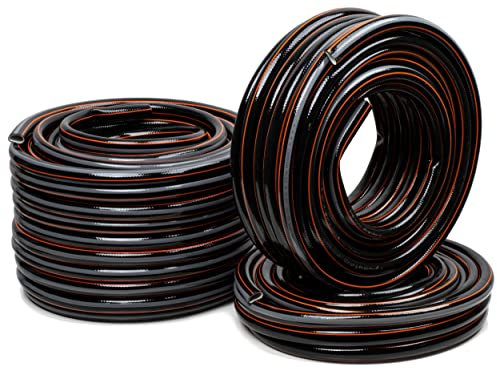 STRÜBER Gartenschlauch 4-lagig (3/4 Zoll – 15 m Länge) CARBON Bewässerungsschlauch mit Kreuzgewebe UV-beständig Schlauch PVC flexibler Wasserschlauch