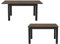 Lomadox Ausziehbarer Esstisch in Okapi Walnuss Nb. mit schwarz supermatt, B/H/T ca. 130/77/85 cm