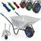 TIMBERTECH® Carriola - 100l, Carico Massimo 210kg, Vasca Zincata, Ruota Pneumatica, Telaio in Acciaio, Colore a Scelta- Carriola da Giardino, Cantiere, a Spinta, Galvanizzata, per Calcestruzzo (Blu)