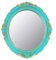 YCHMIR Miroir mural décoratif vintage ovale 37 x 33 cm (bleu)
