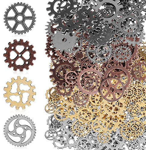 200 Gramm Antike Steampunk-Zahnrad-Anhänger Gemischte Vintage-Retro-Farben-Steampunk-Zahnrad-Anhänger Radzahnrad-Anhänger Für Die Schmuckherstellung