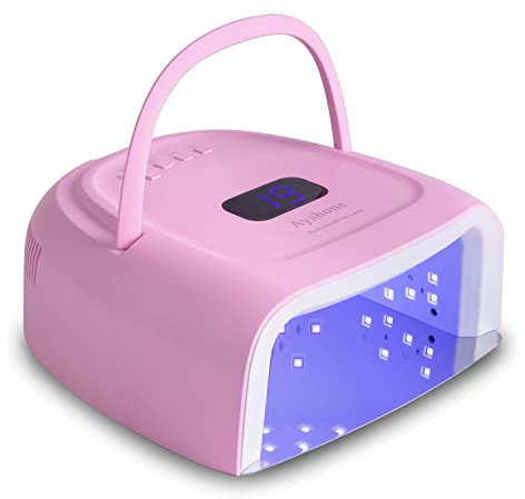 Ayshone Rechargeable LED Gel Nail Lamp,60W Cordless UV Led Nail Light Nail Dryer for Gel Nails with Lifting Handle Touch Sensor LCD Screen