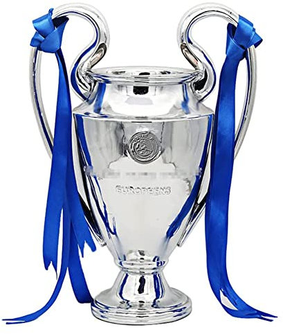 ADLUH Silberne Fußball Champions Trophäe aus Kunstharz Club Liga Trophäen Fans Ornamente Desktop Dekorationen Sammlerstücke Erinnerungsstücke Geschenk,77cm
