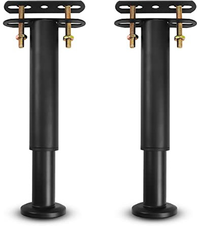Pied De Lit, Pieds De Sommier, De Lit Liaison MéTal RéGlables en MéTal Pieds pour Sommier, TrèS RéSistants Convient pour Lattes Universel Sommier MéTal, Armoire, Canapé 18-33Cm (Noir) Lot De 2 Pied
