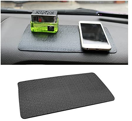CGEAMDY Tappetino Auto Cruscotto Anti-Scivolo, Antiscivolo Mat per Telefoni Cellulari, Occhiali da Sole e Chiav, Tappetino Antiscivolo Cruscotto per Porta Cellulare Auto, GPS, Casa (Pelle)
