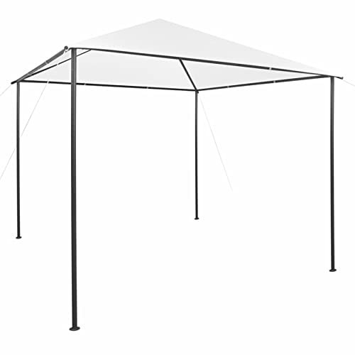 Homgoday Pavillon 3x3x2,9m Weiß 180g/m², Outdoor Garten Unterstand für Terrassen, Hinterhof und Rasen Partyzelt Festzelt Baldachin Eventzelt