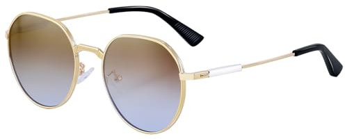 SHEEN KELLY Retro Runde Metall-Sonnenbrille für Frauen Männer Mode Vintage 80er Jahre Kreis Schwarz Sliver Frame Eyewear