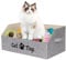 BinWhiz Large Size Cat Toy Box, 50x29x22 cm Collapsible Basket for Cats and Kittens, Pet Storage Box Chest Holder Organizer with Handles for Toys, Clothes and Accessories, Grey (For Cat)
