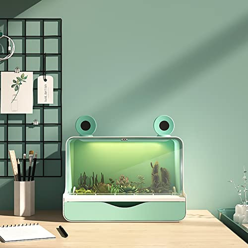 Smart Succulent Pots Succulent Planters avec LED Grow Light Timer and Fan, Indoor Plant Pots with Drainage Hole, Mini Flower Cactus Pot Indoor Outdoor Home Garden Kitchen Deco