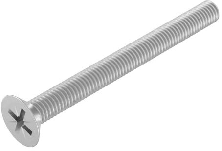 SECCARO Vis à tête fraisée M5 x 55 mm, en acier inoxydable V2A VA A2, DIN 965, avec tournevis croix Phillips, filetage complet, lot de 20 pièces