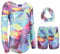 Happy Cherry Turnanzug Mädchen Langarm Kinder Gymnastikanzug mit Shorts Glänzend Gymnastik Kleidung Set Ballett Trikot Tanzkostüme 11-12 Jahre