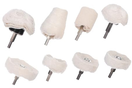 UKCOCO 16 Teiliges Weißes Tuch Rad Handtuch Poliermopp Set Tischschleifer Polierset Polierscheibe Für Bohrmaschine Poliermopp Rad Bohrer Bits Für Metall Aluminium Poliertuch