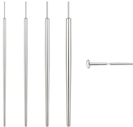 BodyAce Stainless Steel Piercing Taper, 14G 16G 18G 20G Threadless Assistant Tool Screw On Insertion Pin, Curved Piercing Stretching Kit for Ear/Nose/Belly/Lip/Eyebrow [Straight Threadless]