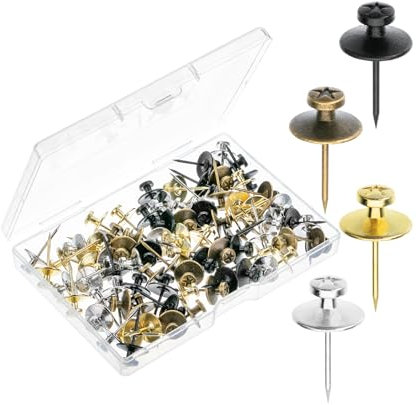 Mr. Pen - Chiodi a doppia testa per appendere quadri, confezione da 80 pezzi, colori misti, puntine per appendere alla parete, chiodi da parete per appendere, puntine per appendere quadri, ganci per