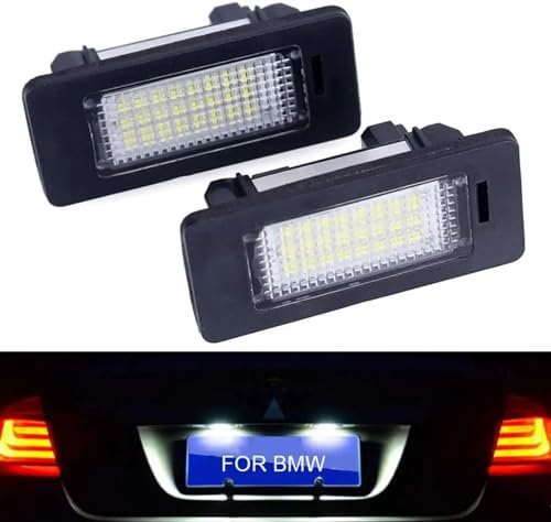 Kfz-Kennzeichenbeleuchtung für BMW E30 E34 E36 E39 E46 E53 E60 E70 E71 E90 E92 E93 X1 X3 X5 Nummernleuchte Direktbeleuchtung Montage (Farbe: 2 Stück)