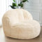 BYBYME Riesiger Sitzsack-Stuhl, übergroßer Sitzsack Sofa Couch für Erwachsene und Kinder, künstlicher Halbmond Soja-Beutel für Lesen Entspannen, Beige