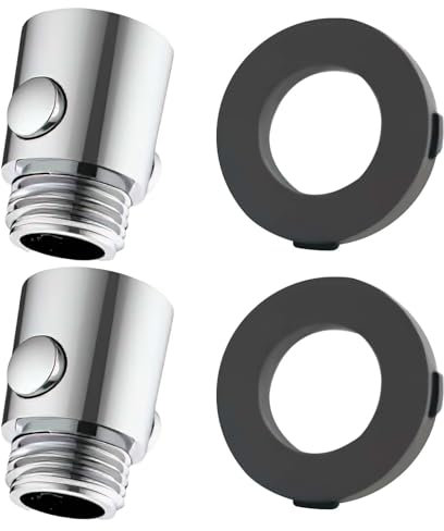 HAPPOW 2 x Shower Head Shut-off Valve Water Stopper Shower G1/2 Hand Shower Flow Limiter for Water Saving and Comfort for Shower Head Hand Shower (Silver)