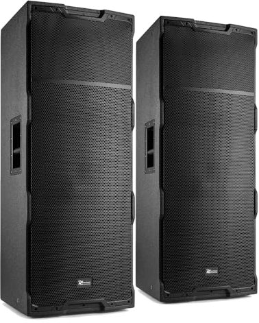 Power Dynamics PDY2215 Dual 15-Inch Passive PA Speakers, Unpowered Loudspeaker Pair with Bi-Amp/Passive Switchable Crossovers, Unpowered PA Speaker, Passive Loudspeaker