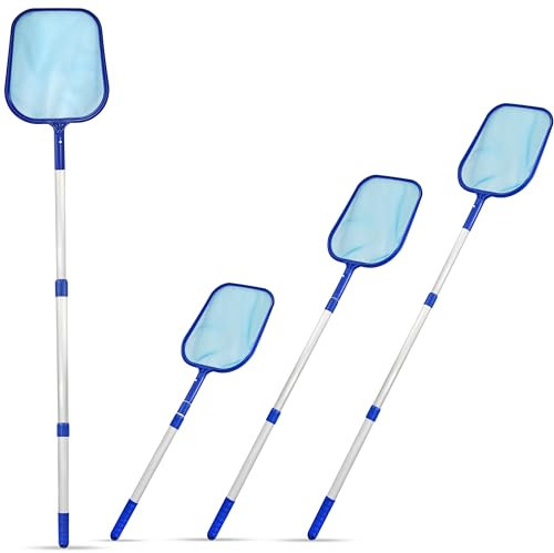 Crystals Pool Surface Skimmer Net - Pond Net - Swimming Pool Skimmer – Pool Nets for Cleaning – Hot Tub Net Skimmer Fine Mesh – Telescopic Pond Skimmer with Sturdy Pole for Fast Effortless Cleaning
