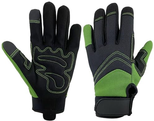 Gartenhandschuhe für Männer und Frauen, Dornensichere & Stichfeste Arbeitshandschuhe mit Touchscreen-Unterstützung, Handschuhe für Sicherheitsarbeit und Gartenarbeit, Gartengeschenke (Grün, Medium)