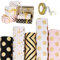 Geschenkpapier Set 5 Rollen 300 x 43cm Geschenkpapier Geburtstag Geschenkpapier Schwarz Weiß GoldGeschenkpapierrolle mit Schleifenband für Geburtstag Weihnachten Hochzeit Party Geschenkdekoration