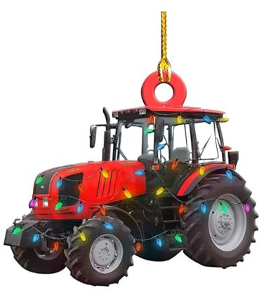 Weihnachtsbaumschmuck,Christbaumschmuck Feuerwehrauto Fahrzeug LKW Boot Bagger Figur Weihnachtsbaum-Anhänger Weihnachtsdekoration (4)