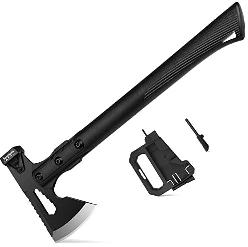 Japaknives Survival Axt 5-IN-1 Camping Beil Spaltaxt für Holz 37CM Multifunktional Campingäxte Tragbare Outdoor Handbeil für Garten Bushcraft Trekking
