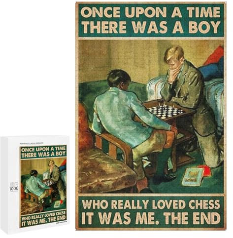 Jigsaw Puzzles 1000 Pieces for Adults A Boy Who Really Loved Chess Wooden Puzzle - Puzzles for Youth Home Decor Funny Game Best Gift Preschool Toys