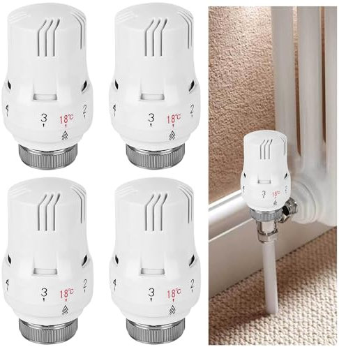 SPORWAY 4 Stück Thermostatkopf Kühlerthermostat: Heizkörperventil M40 x 1.5, Kühlerventil Ersatzkopf, Kühlerventilköpfe, Thermostatheizung, Kühlerthermostatventil für Büro, Zuhause