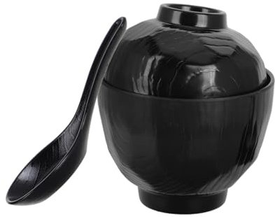 TOPBATHY Bol Japonais Traditionnel Avec Couvercle Pour Soupe Et Sauce Bol Multifonction Avec Cuillère Chinoise Style Coréen Moderne Maintien Chaleur Pour Soupe Miso Et Salade