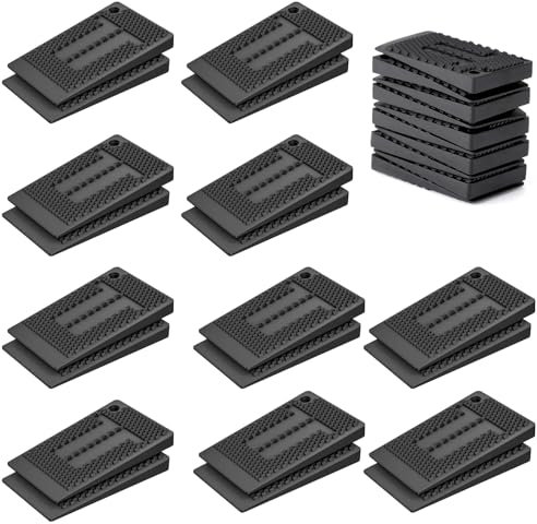20 Stück Schwarze Gummi Möbelkeile,Keile Kunststoff zum Nivellierung,Gummi Tisch Nivellier Unterlegscheiben,Heimwerker-Nivellieren für Möbel,Möbelkeile für Möbel, Tisch, Stuhl, Schrank
