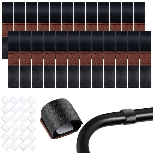 Yuanchu 24 Stück Möbel Filzgleiter mit Klettverschluss,Möbel Filz Pads Selbstklebend Stuhlbeinschoner Bodenschoner für Stühle Umlaufend Bodenschutz Möbelgleiter Stuhlschienen Reduziert Geräusche(30mm)