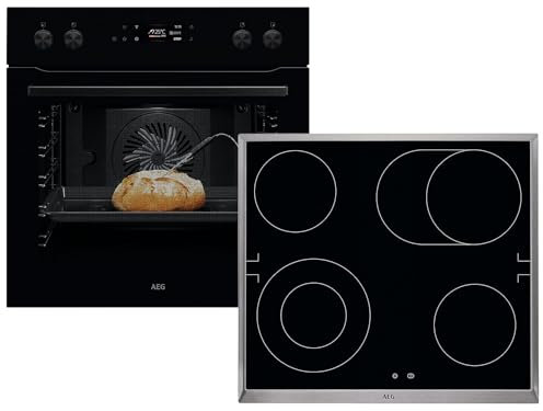 AEG AH62B Set Pyrolyse Herd OE7P621AK + Glaskeramikkochfeld HE604060XB