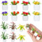 14 piezas de accesorios de plantas de casa de muñecas en miniatura para casa de muñecas, decoración de bonsái de vegetación falsa, mini plantas artificiales para niño y niña, mini maceta para