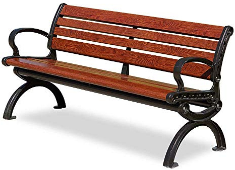 ZHSYXLB Banc de Parc d'extérieur en Fonte d'aluminium, Banc de Loisirs en Alliage d'aluminium Imitation Bois avec Dossier et aoudoirs, Banc de terrasse de Jardin