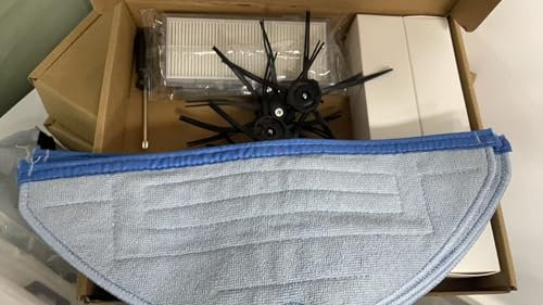 Zubehör für Roborock S7 MaxV Ultra/S7 Pro Ultra/S7/S7 Plus | 2 Hauptbürsten 4 HEPA-Filter 4 Wischtücher 6 Seitenbürsten 1 Bürste & 1 Schraubendreher | Ersatzteile für Saugroboter