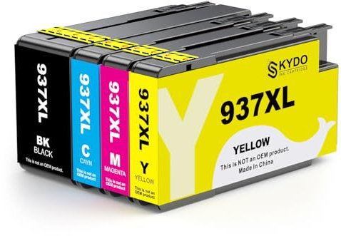 937e 937XL Multipack Druckerpatronen Kompatibel für HP 937 XL Patronen für HP Officejet Pro 9110b 9720b 9130b 9720 9730 Drucker (4er-Pack)