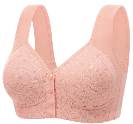 Generisch Bustier Top Women's Solid Cup Open Front Thin Push Up Tank Top Bra Plus Size No Underwire for Women with Solid Cup Women Clothes, Light pink, 16